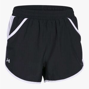 Under Armour | Fly By Run Black and White Shorts